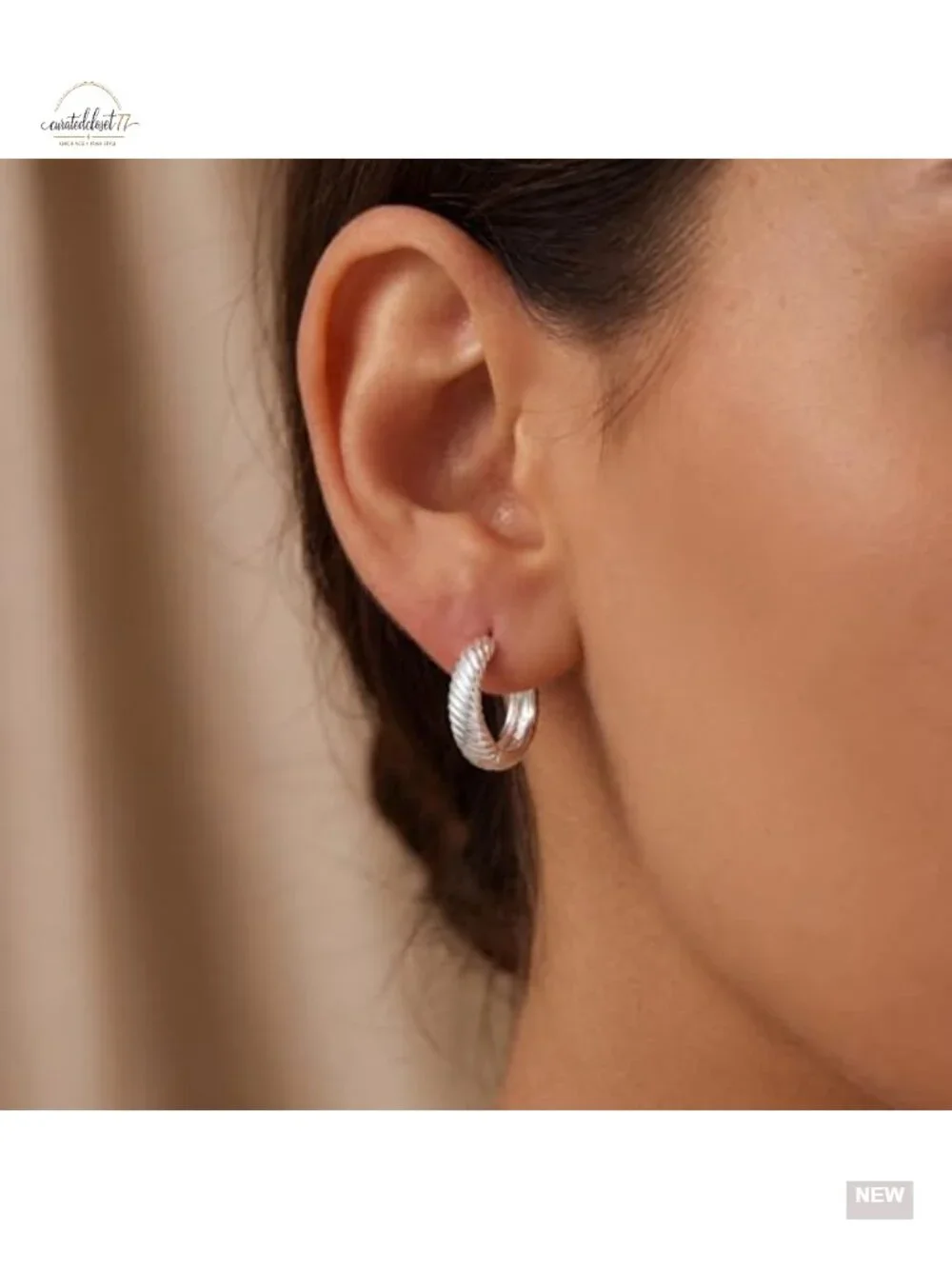 925 Sterling Silver Chunky Thick Huggie Hoop Earrings